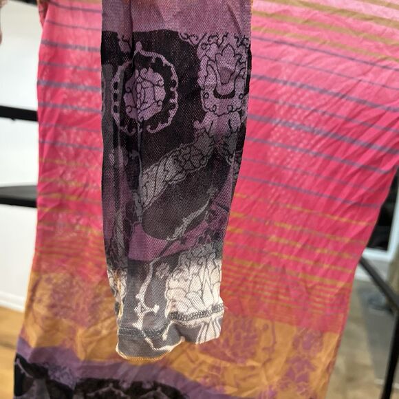 Y2K Express Sheer Mesh Top M Multicolor LongSleeve Fairy Grunge Gothic Indie Alt - Picture 6 of 6